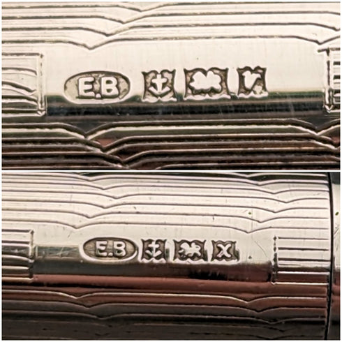 Circa 1970 British Vintage Yard O' Red Sterling Silver Propelled Pencil & Ballpoint Pen